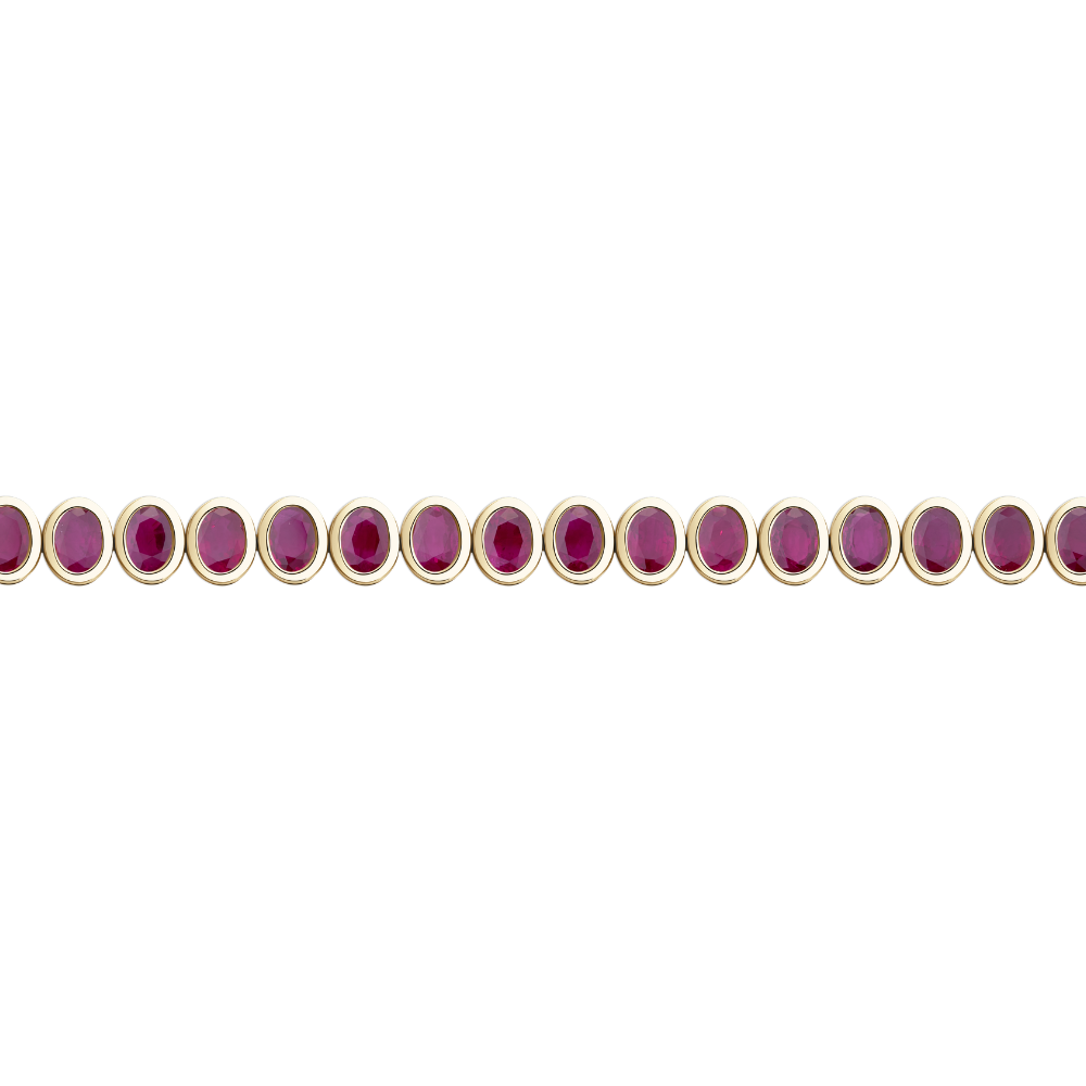 Bezel Set Ruby Tennis Bracelet in 18ct Yellow Gold