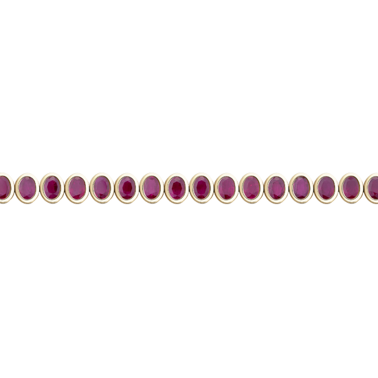 Bezel Set Ruby Tennis Bracelet in 18ct Yellow Gold