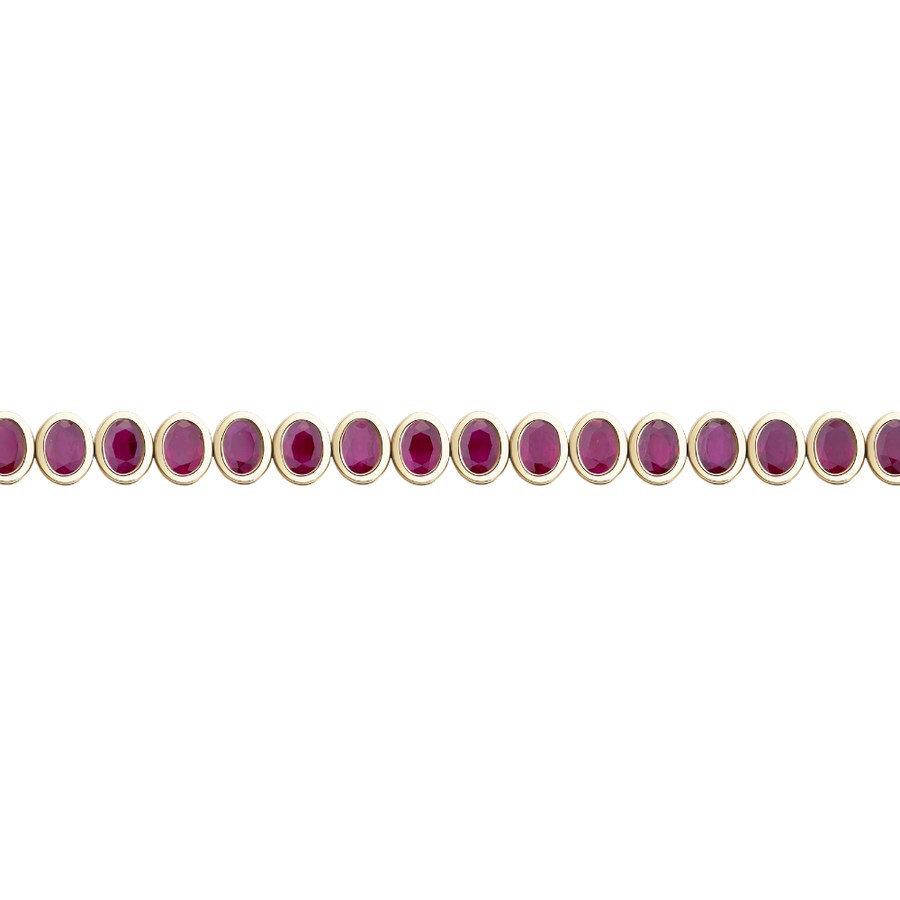 Bezel Set Ruby Tennis Bracelet in 18ct Yellow Gold