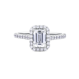 AG.22 | Emerald Cut Halo Engagement Ring