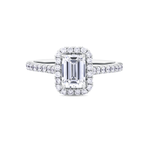 AG.22 | Emerald Cut Halo Engagement Ring