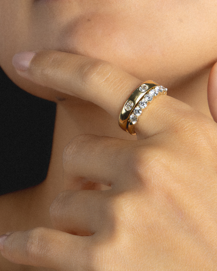 Double Gallery Diamond Eternity Band