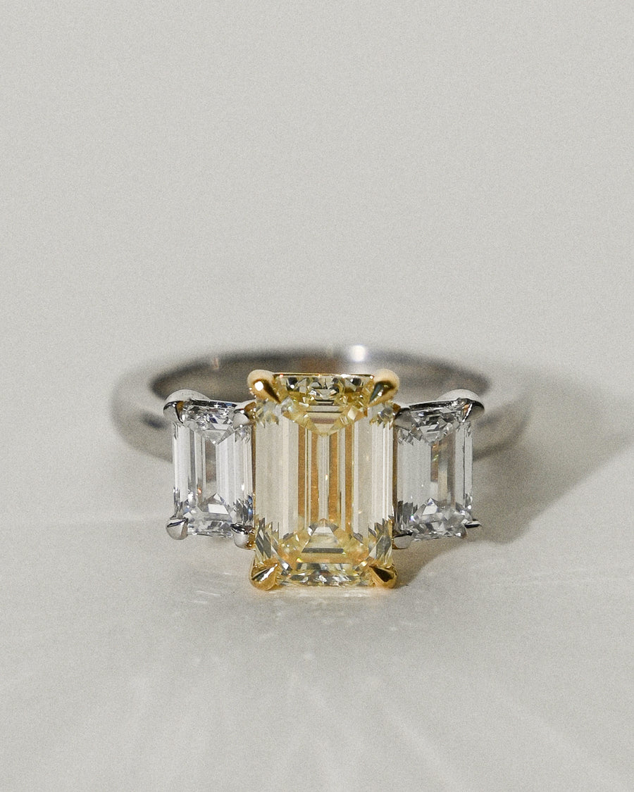 Light Fancy Yellow Trilogy Engagement Ring