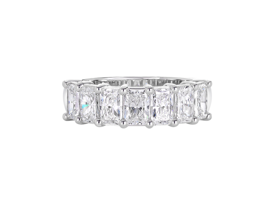 2ct Long Radiant Cut Diamond Eternity Band in 18ct White Gold
