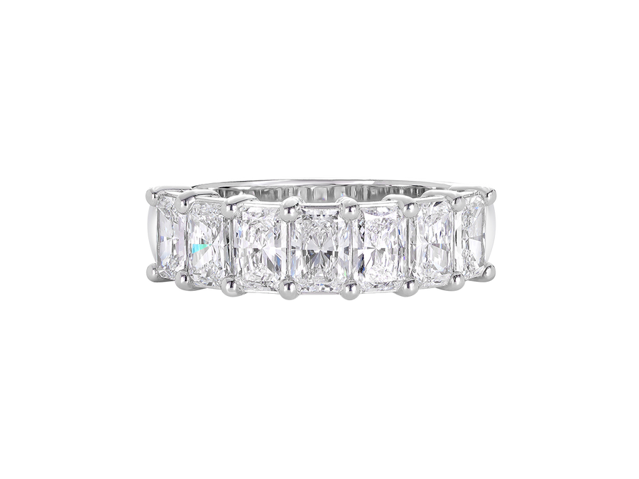 2ct Long Radiant Cut Diamond Eternity Band in 18ct White Gold
