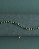 6.54ct Bezel Set Green Emerald Tennis Bracelet