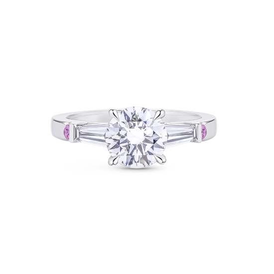 1.51ct Round Brilliant Diamond Three-Stone Ring in Platinum