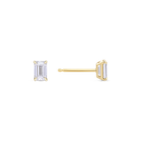 0.82ct Emerald Cut Diamond Stud Earrings in 18ct Gold