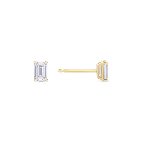 0.82ct Emerald Cut Diamond Stud Earrings in 18ct Gold