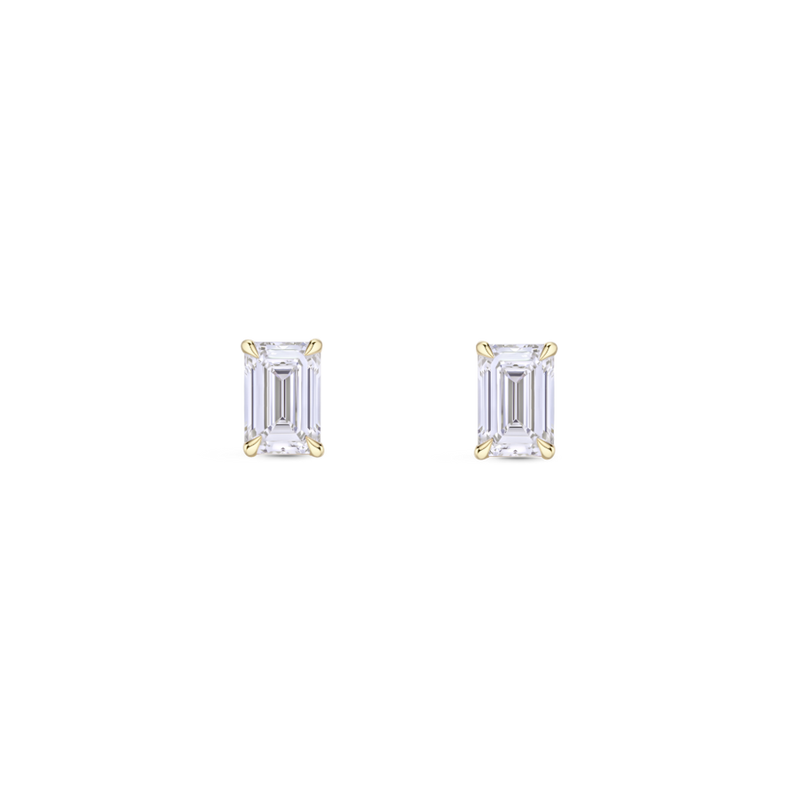 0.82ct Emerald Cut Diamond Stud Earrings in 18ct Gold