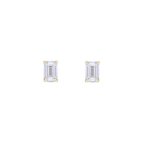0.82ct Emerald Cut Diamond Stud Earrings in 18ct Gold