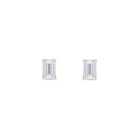 0.82ct Emerald Cut Diamond Stud Earrings in 18ct Gold