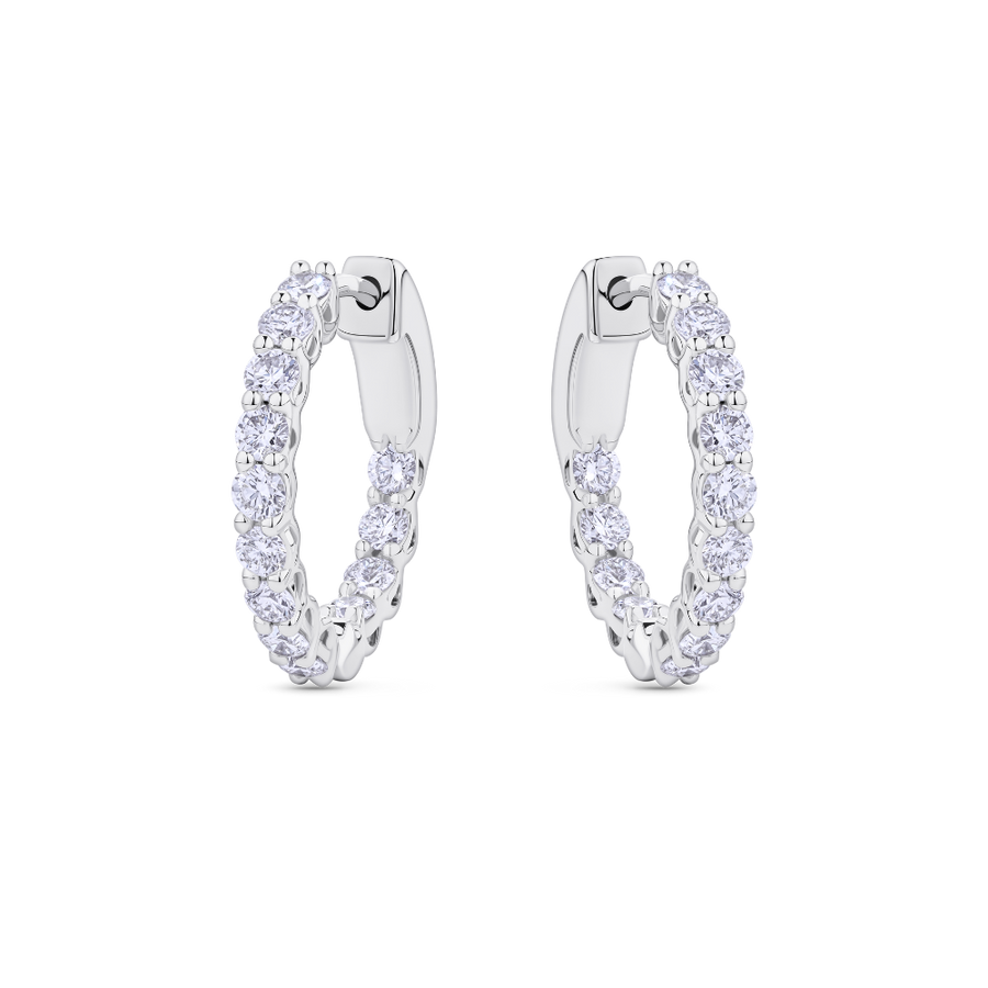 1ct Diamond Hoop Earrings in 18ct Gold