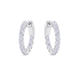 1ct Diamond Hoop Earrings in 18ct White Gold