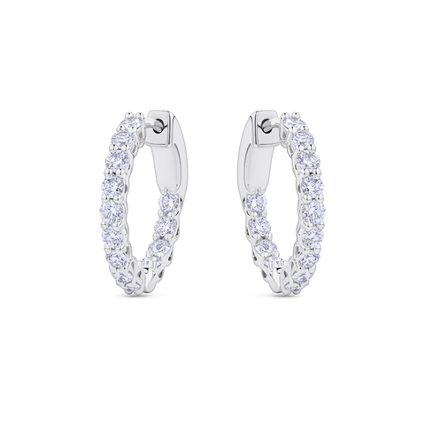 1ct Diamond Hoop Earrings in 18ct White Gold