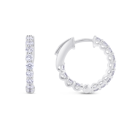 1ct Diamond Hoop Earrings in 18ct Gold