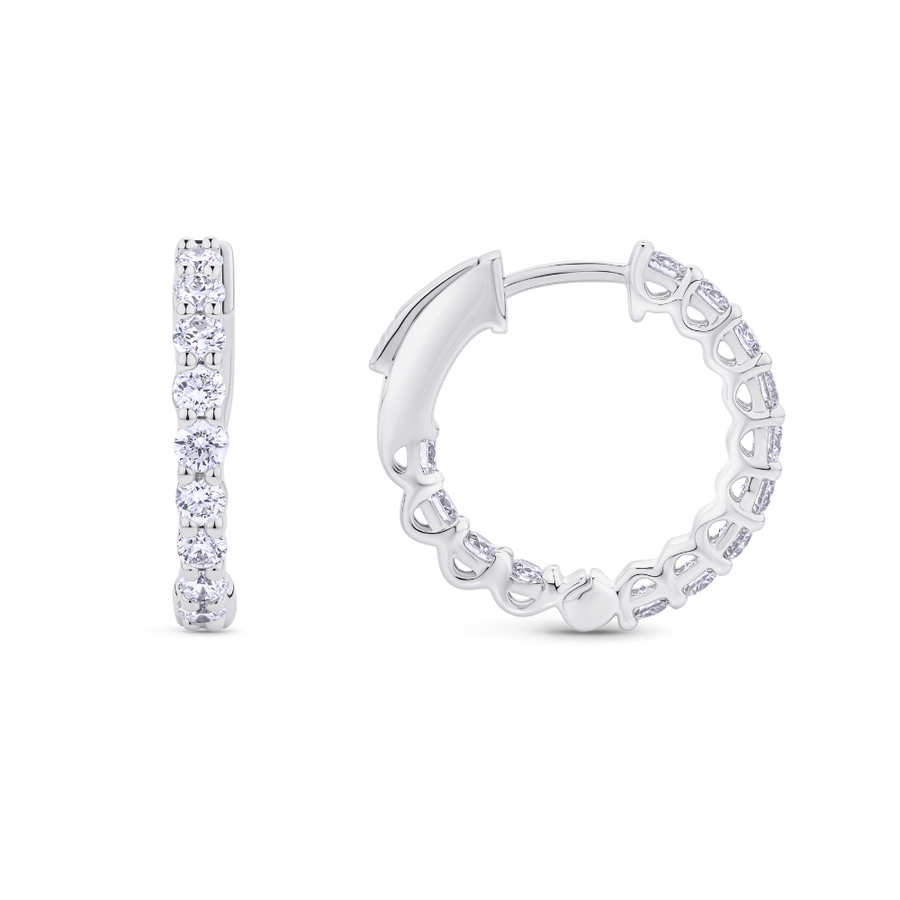 1ct Diamond Hoop Earrings in 18ct Gold