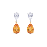 Garnet and Diamond Drop Earrings in 18ct Gold