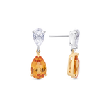 Garnet and Diamond Drop Earrings in 18ct Gold
