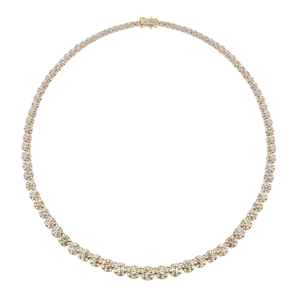 45.17ct Champagne Diamond Graduated Tennis Necklace