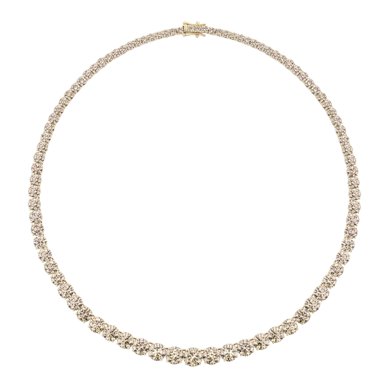 45.17ct Champagne Diamond Graduated Tennis Necklace