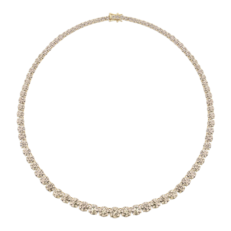 45.17ct Champagne Diamond Graduated Tennis Necklace