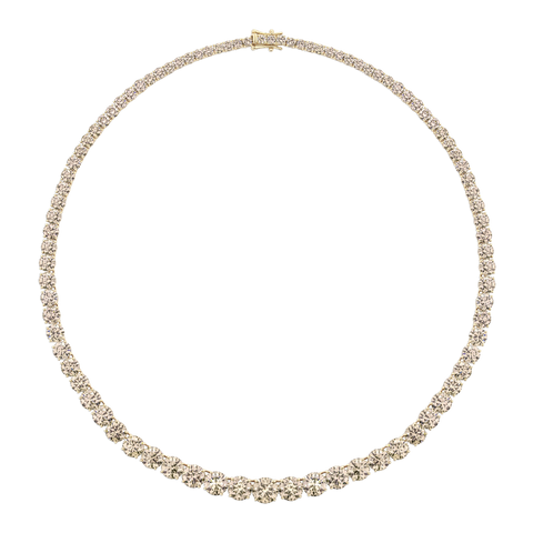 45.17ct Champagne Diamond Graduated Tennis Necklace