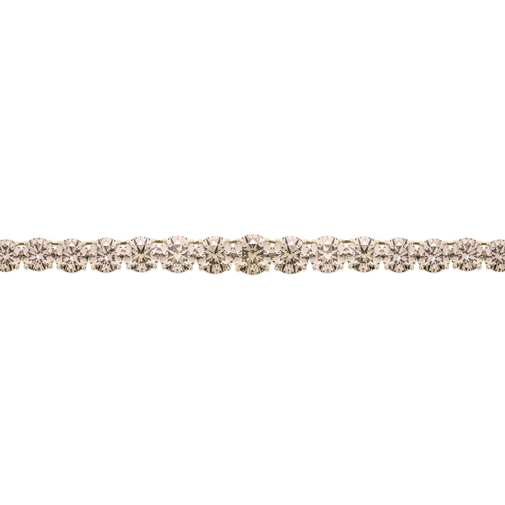 45.17ct Champagne Diamond Graduated Tennis Necklace