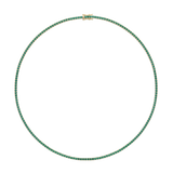 Green Emerald Tennis Necklace in 18ct Yellow Gold