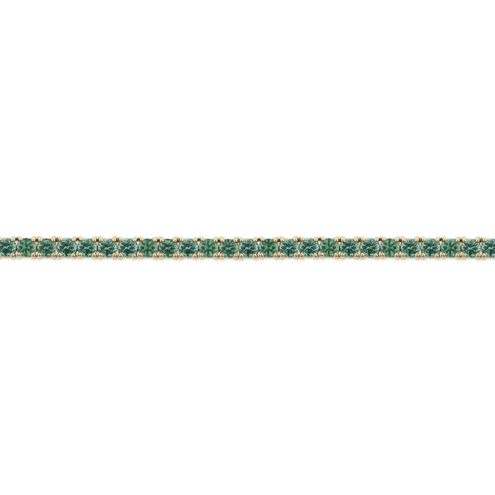Green Emerald Tennis Necklace in 18ct Yellow Gold