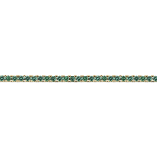 Green Emerald Tennis Necklace in 18ct Yellow Gold