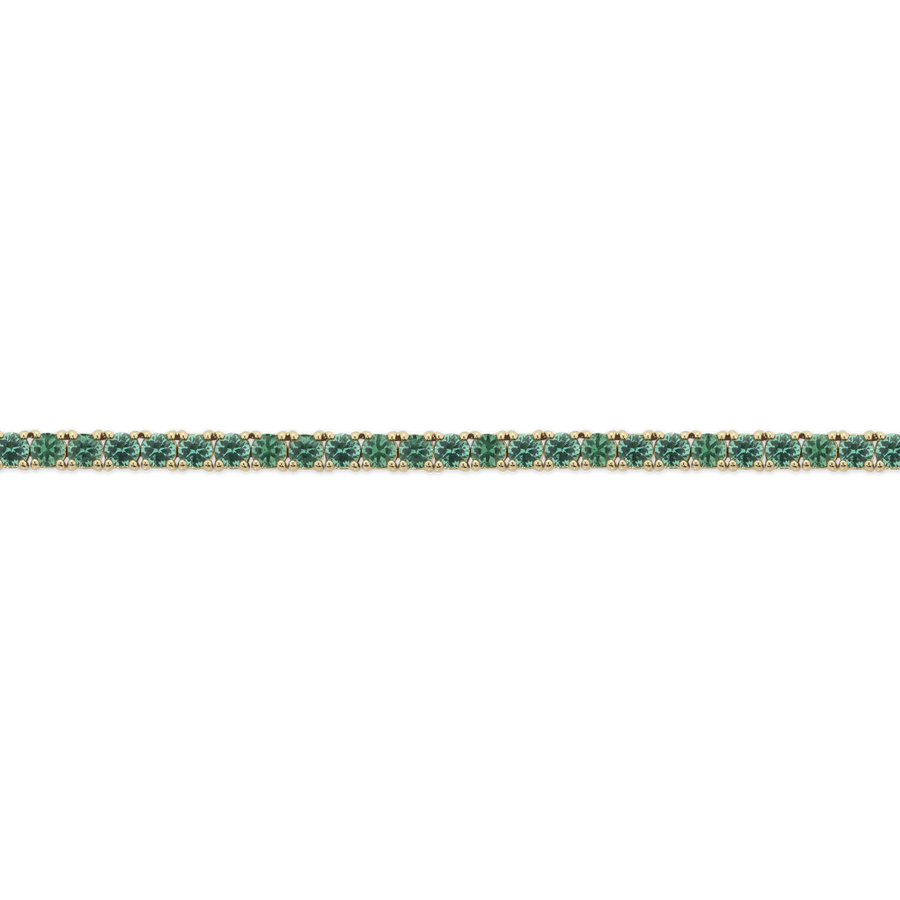 Green Emerald Tennis Necklace in 18ct Yellow Gold