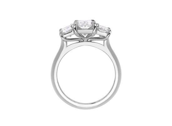 A.G radiant cut trilogy with half round band.