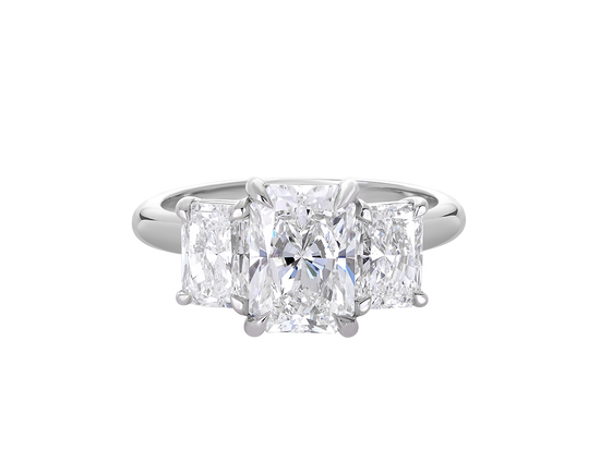 A.G radiant cut trilogy with half round band.