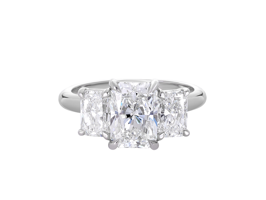 A.G radiant cut trilogy with half round band.