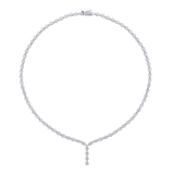 15.27ct Pear Cut Diamond Drop Tennis Necklace in 18ct Gold