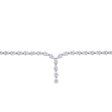 15.27ct Pear Cut Diamond Drop Tennis Necklace in 18ct Gold