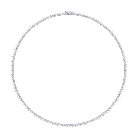 11.09ct Diamond Tennis Necklace in 18ct White Gold