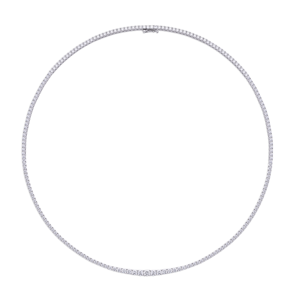 6.73ct Graduated Diamond Tennis Necklace in 18ct Gold