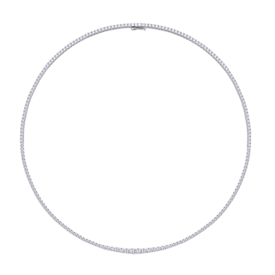 6.73ct Graduated Diamond Tennis Necklace in 18ct Gold