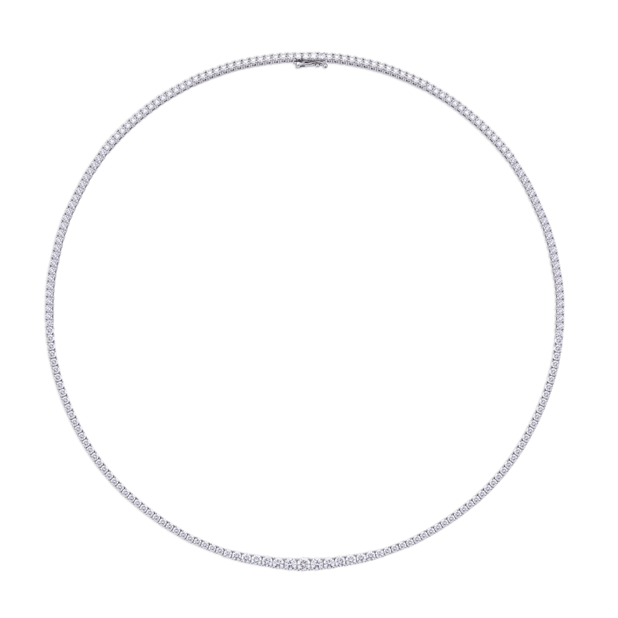 6.73ct Graduated Diamond Tennis Necklace in 18ct Gold