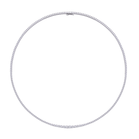 6.73ct Graduated Diamond Tennis Necklace in 18ct Gold