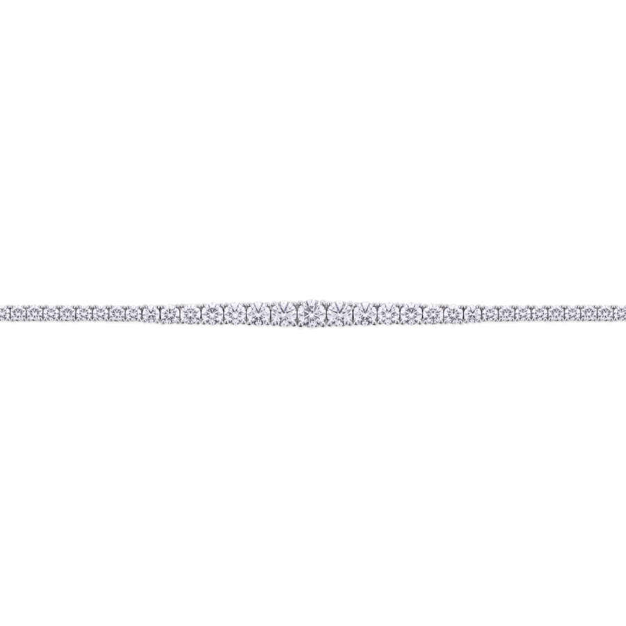 6.73ct Graduated Diamond Tennis Necklace in 18ct Gold