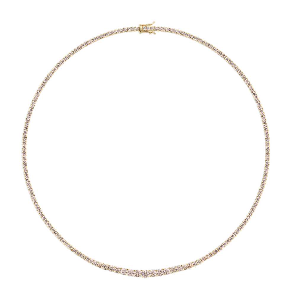 8.36ct Champagne Diamond Graduated Tennis Necklace