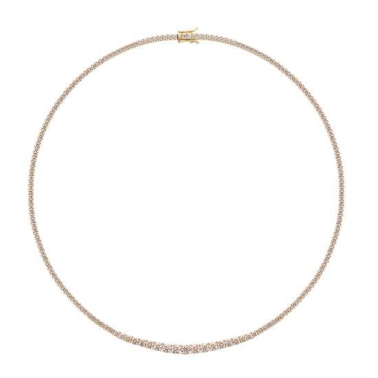 8.36ct Champagne Diamond Graduated Tennis Necklace