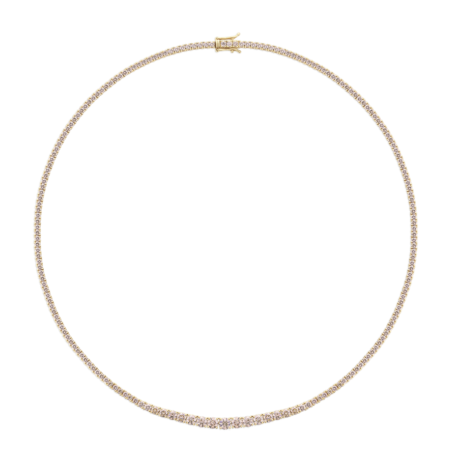 8.36ct Champagne Diamond Graduated Tennis Necklace