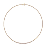 8.36ct Champagne Diamond Graduated Tennis Necklace