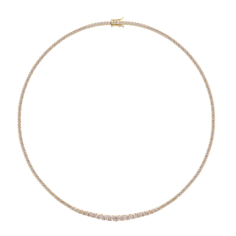 8.36ct Champagne Diamond Graduated Tennis Necklace