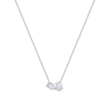 Toi et Moi Diamond Pendant Necklace in 18ct White Gold