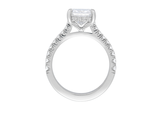 A.G 3.01ct radiant cut diamond engagement ring.